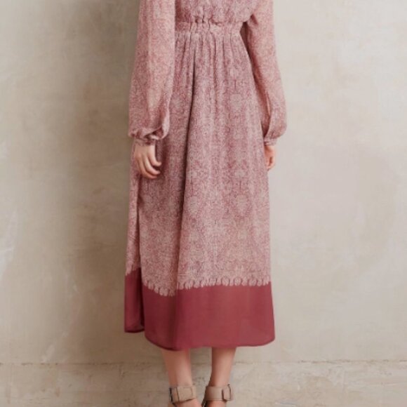Anthropologie Floreat Kalala Peasant Maxi Dress Ladies 2 Embroidered Peasant - Picture 7 of 7